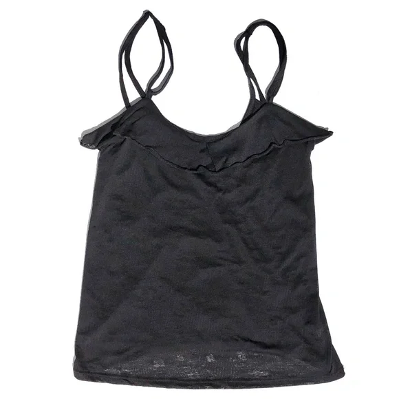 Silence + Noise Tank Top Women Small Spaghetti Strap Sleeveless Black Lace Print - Picture 1 of 11